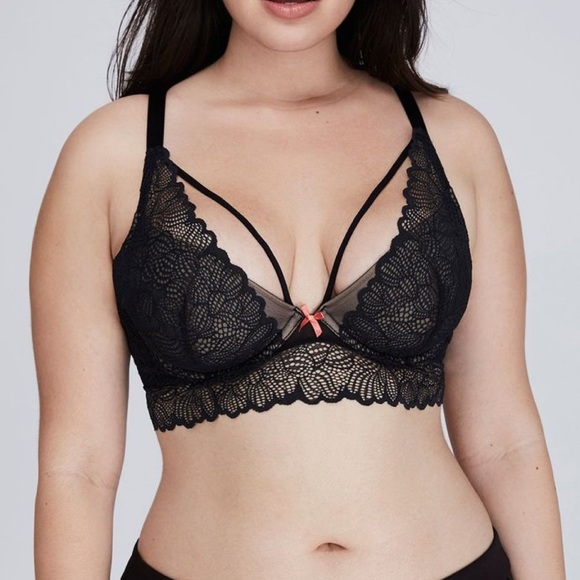 Cacique Other - Lane Bryant Cacique Open Lace Longline Plunge Bra